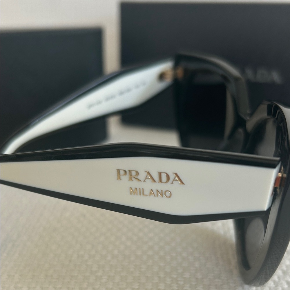 Prada Women's Bold Black Sunglasses - Picture 3 of 4